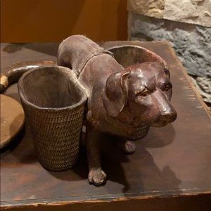 Rustic dog pen holder